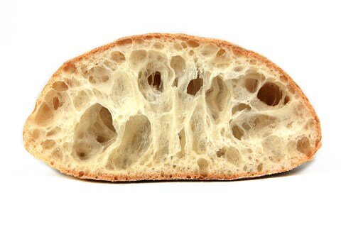 Crumb structure of wheat bread (control sample) and gluten 